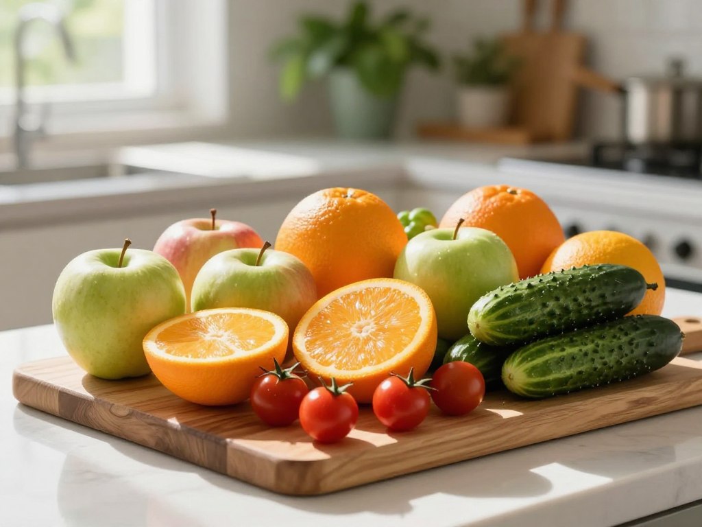 frisches Obst und Gemüse ohne Vorbereitung frisches Obst und Gemüse ohne Vorbereitung