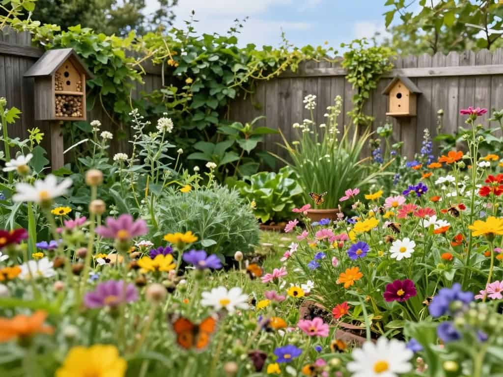 Insektenfreundlicher Garten mit Nisthilfen Insektenfreundlicher Garten mit Nisthilfen und Wildpflanzen