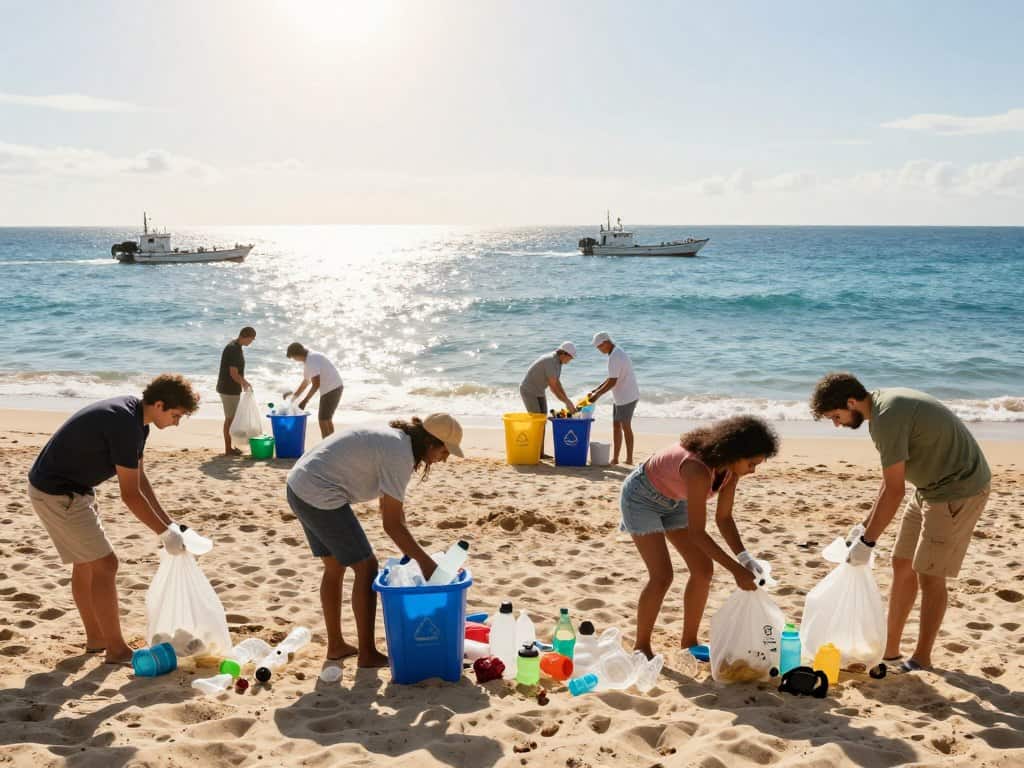 Was kann man gegen Plastik im Meer tun – Ursachen und kollektive Lösungen Plastikmüll an der Küste als Symbol für Meeresverschmutzung